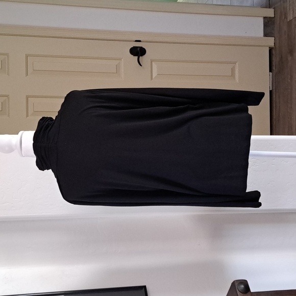 Charter Club Women's Knit Long Sleeve Ruched Neck Top Size Large Black - Picture 5 of 8